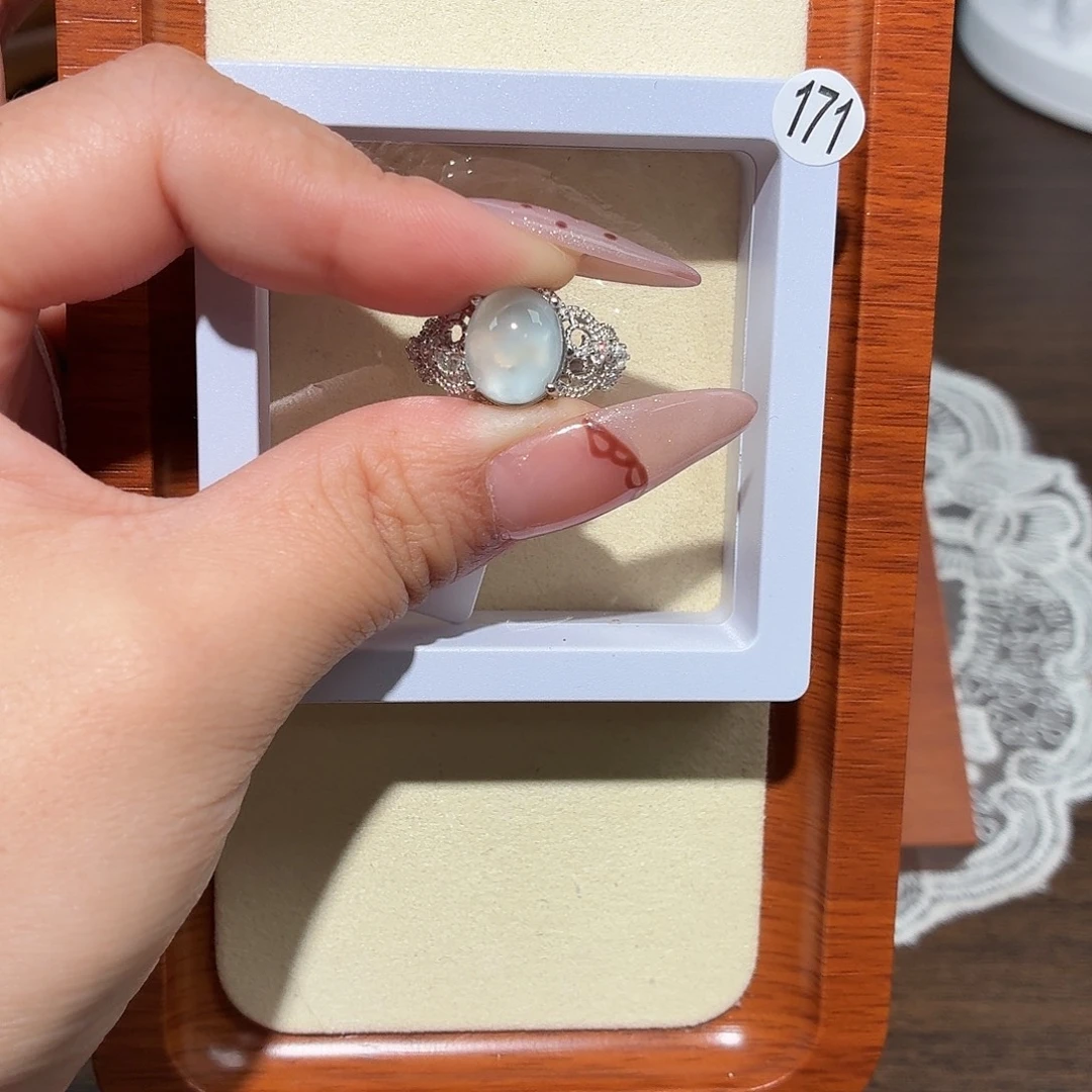 清****银S925镶嵌戒指水晶