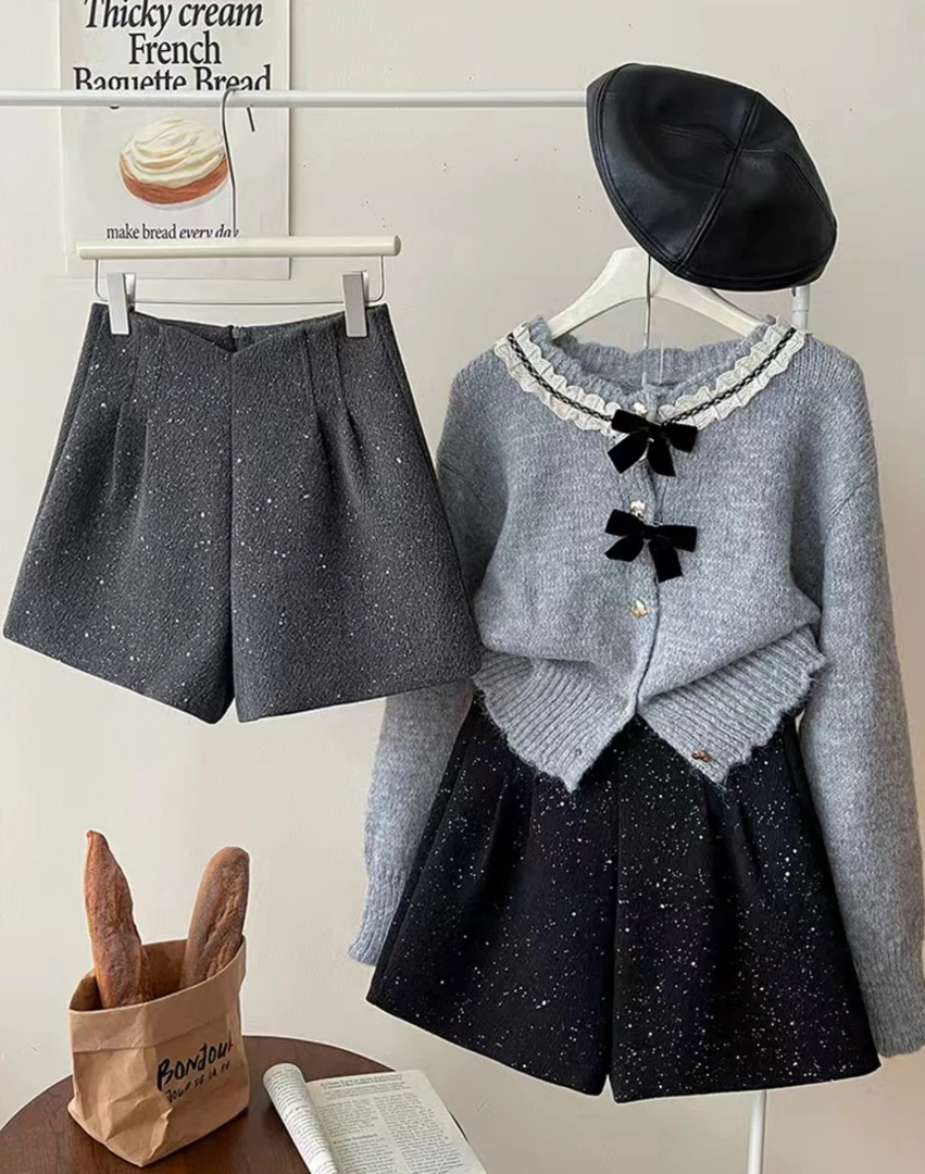 Z.X 满天星毛呢A字短裤 8661（K2）