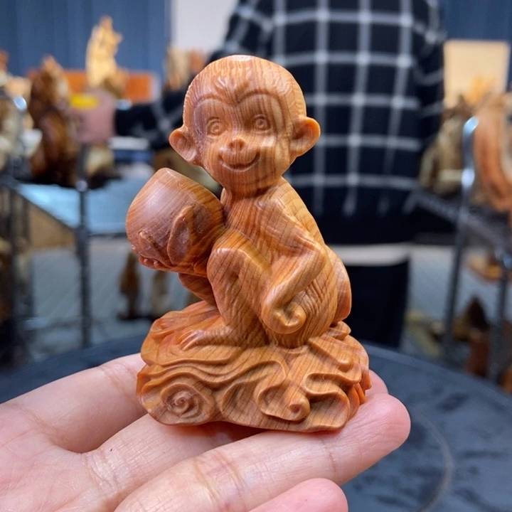 柏木（崖柏）手把件猴子