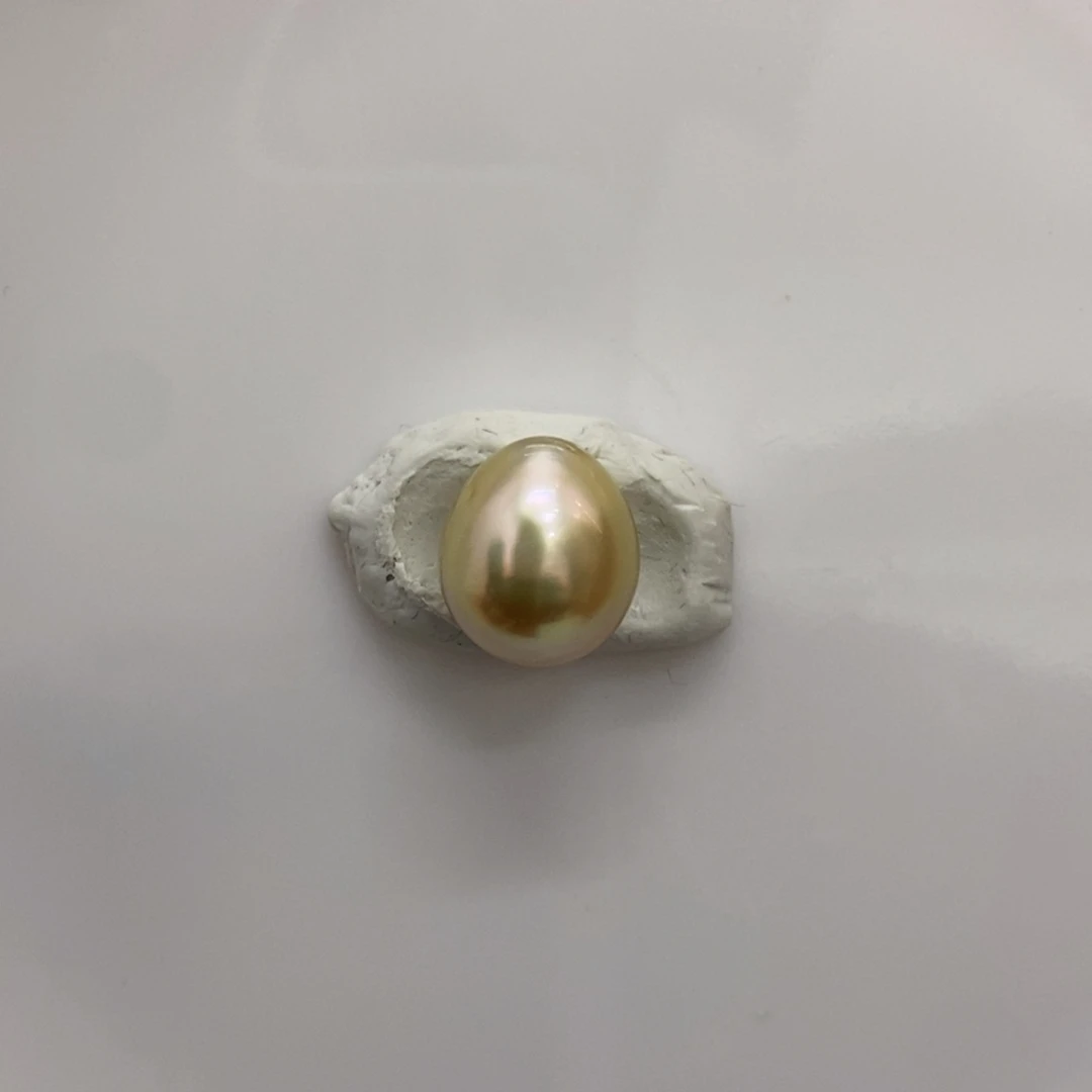 海水珍珠裸珠金珠水滴形11.9mm