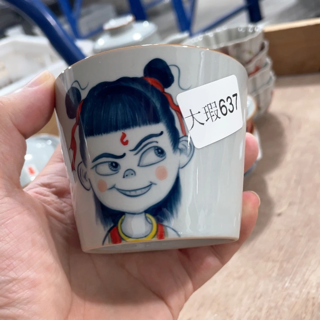 釉下手绘茶具微瑕
