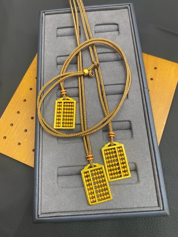 铜合金吊坠 一月份新订算盘毛衣链复古百搭时尚