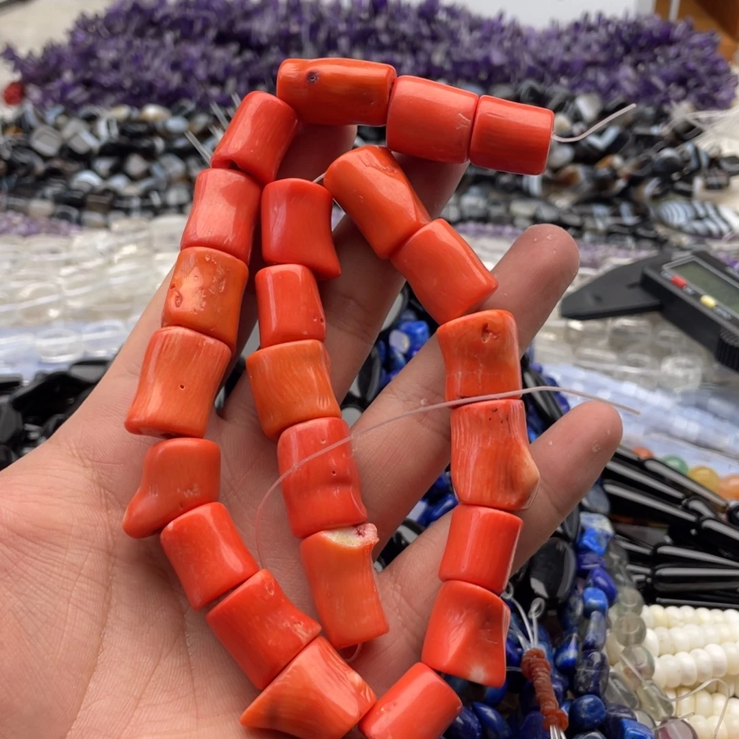 未镶嵌玛瑙/玉髓珠宝半成品一条装沙丁精灵原枝14～17mm