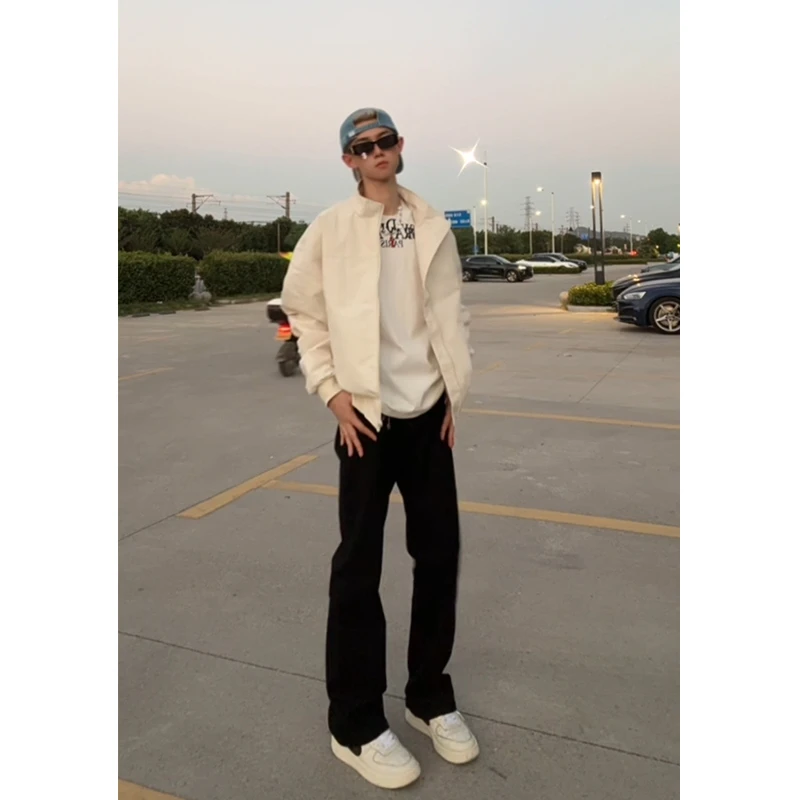 纯黑色517净版cleanfit微喇牛仔裤男款美式高街vibe柳叶弯刀裤子