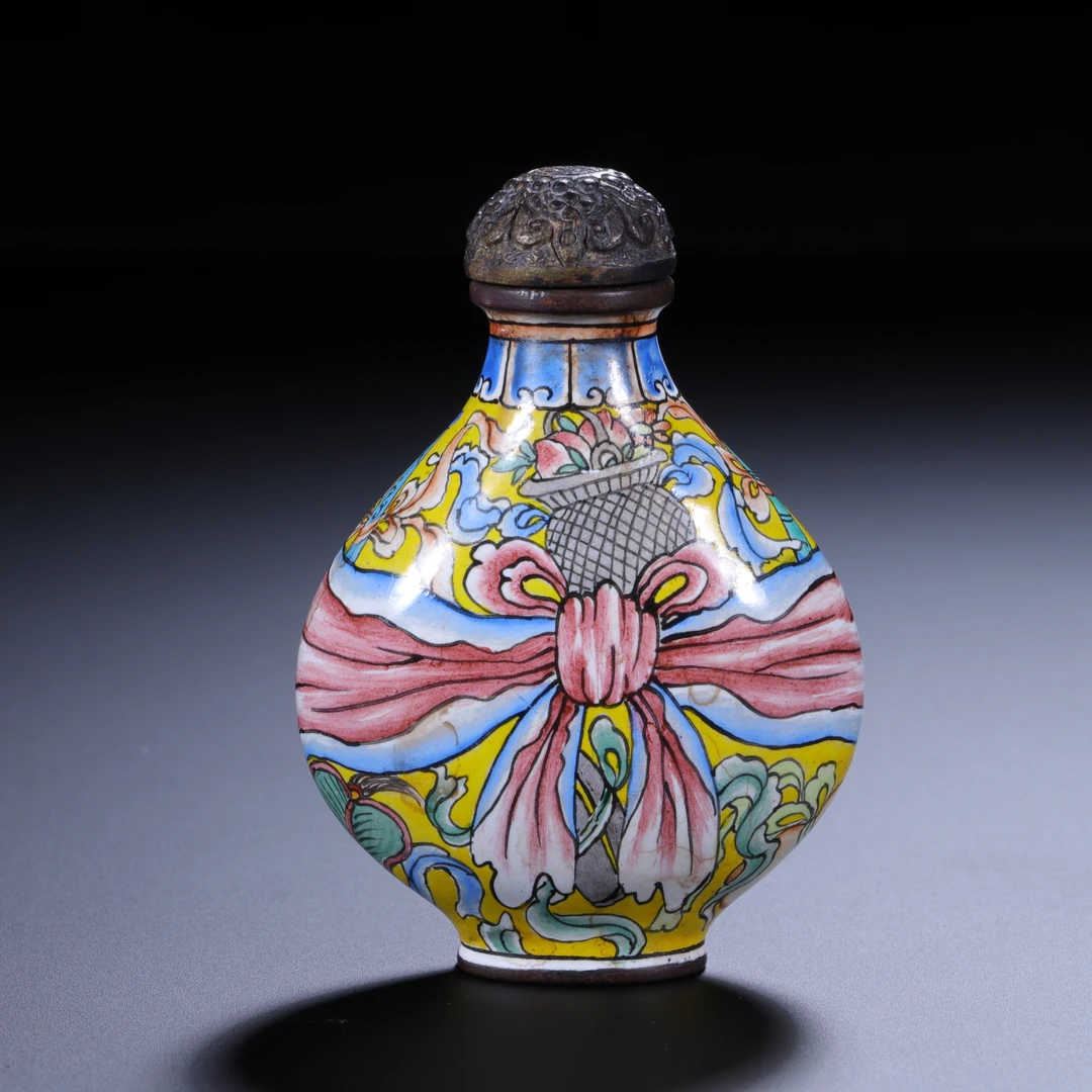 【程田文物】铜鎏金画珐琅鼻烟壶-251107X-14