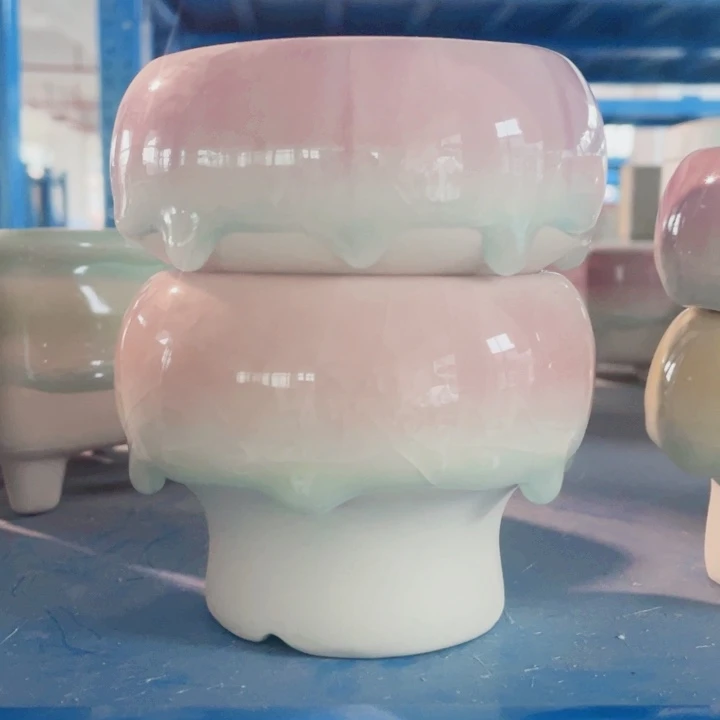 陶瓷7.5内口半手工花盆浮力炸