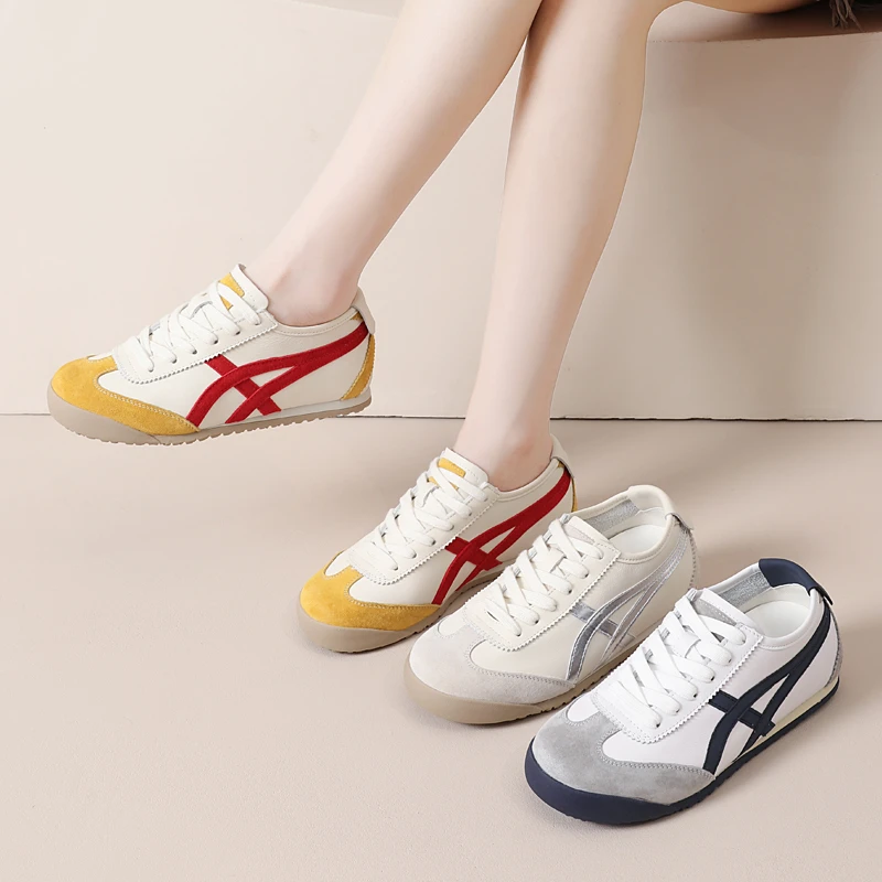 新版德训鞋多巴胺出游百搭鞋子女款网红款脏脏鞋真皮小白鞋阿甘鞋