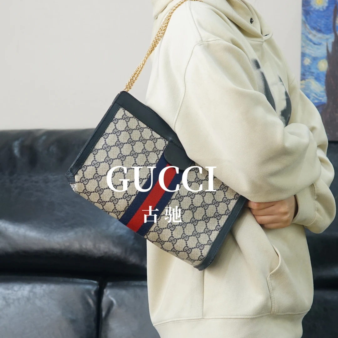95新 GUCCI/古驰 蓝花夹子包/DX02524015/4015