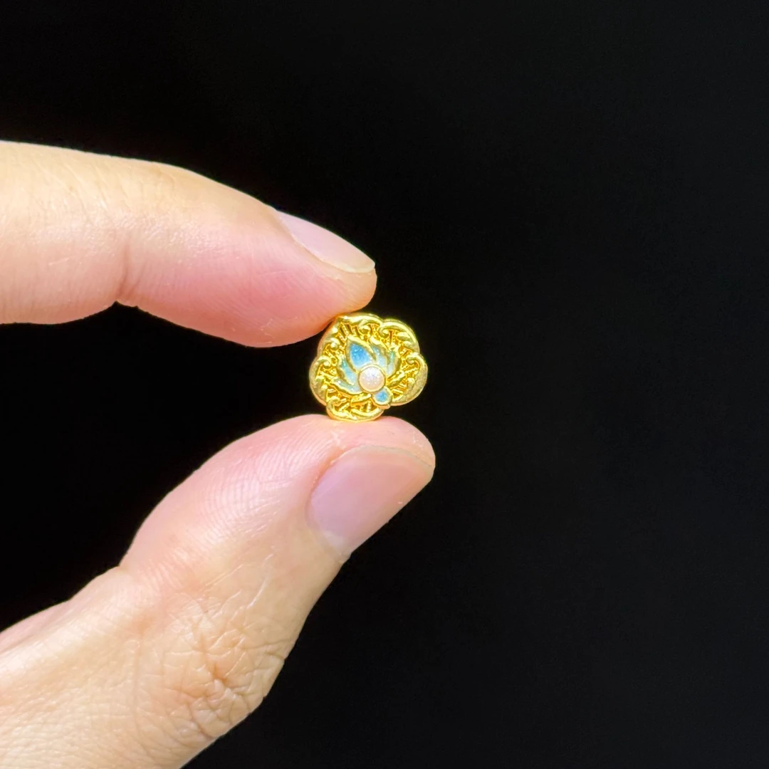 足金999蓝花花丝中穿配件