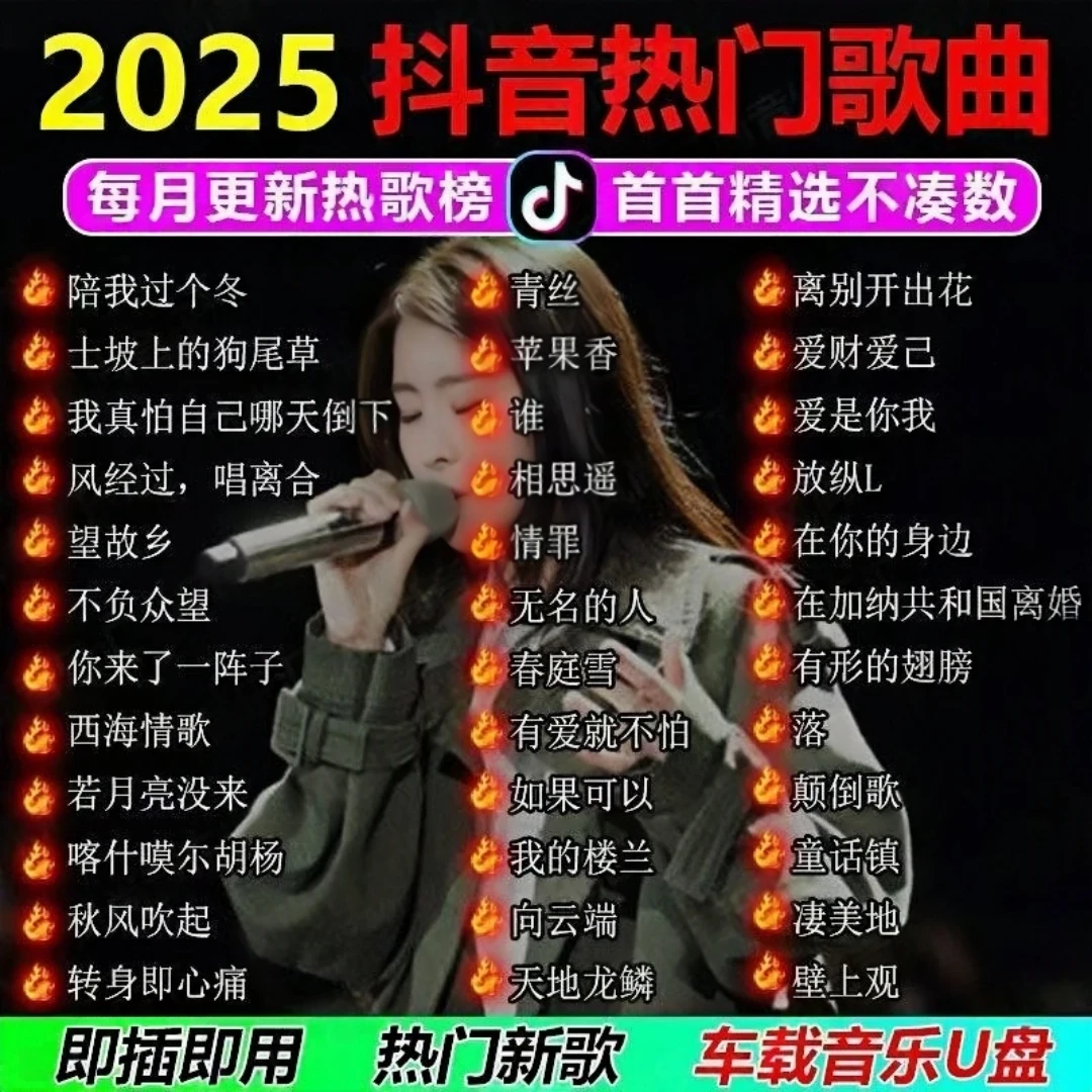 9D环绕汽车载u盘2025抖音新歌无损音质柏林之声歌曲车载音乐U盘