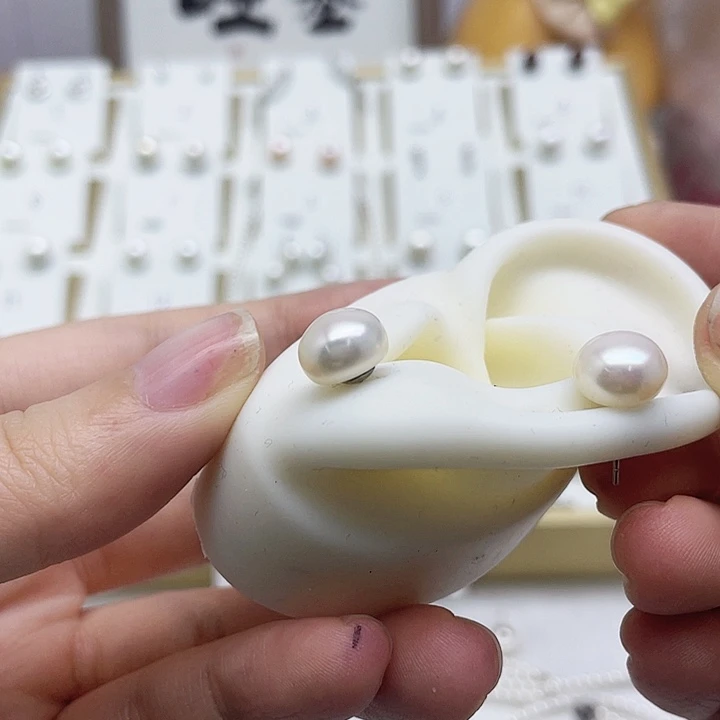 淡水珍珠耳饰银S925镶嵌杨***