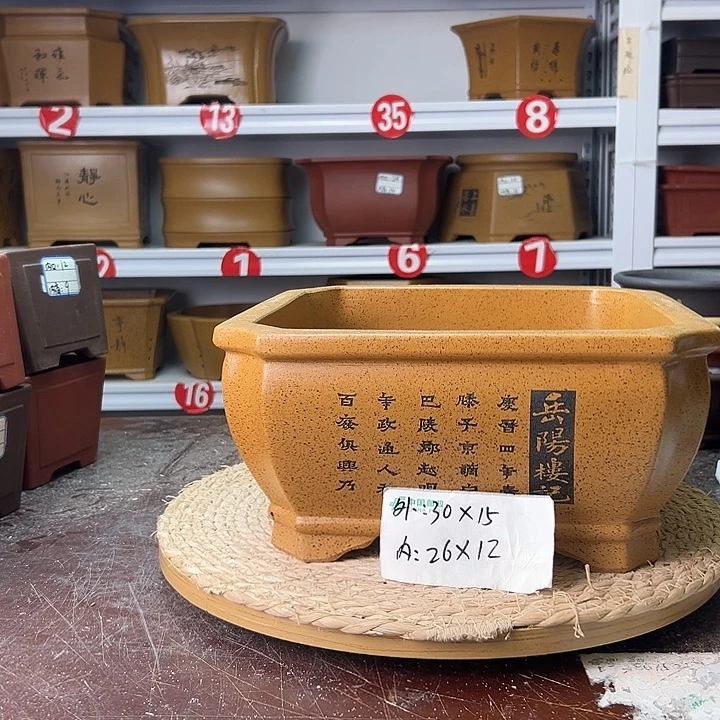 紫砂花盆蛇年大吉