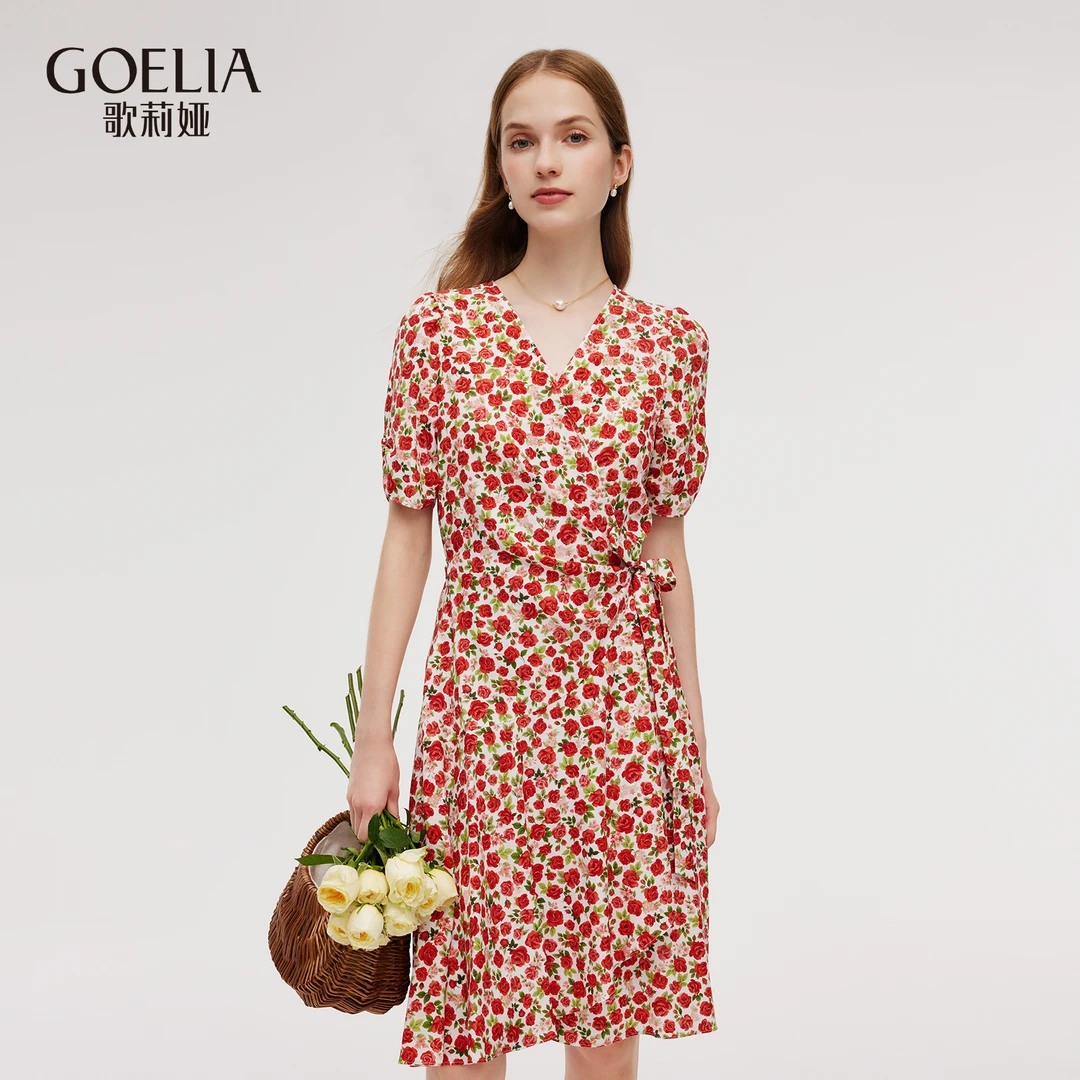 【福利款】歌莉娅夏季印花茶歇连衣裙1E6R4K2CC