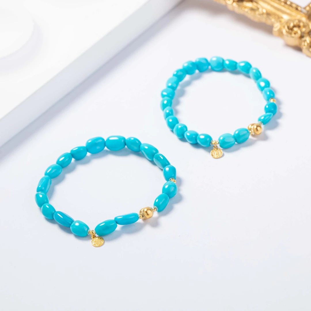 绿松石爱心随形手串多样性发一#B011125