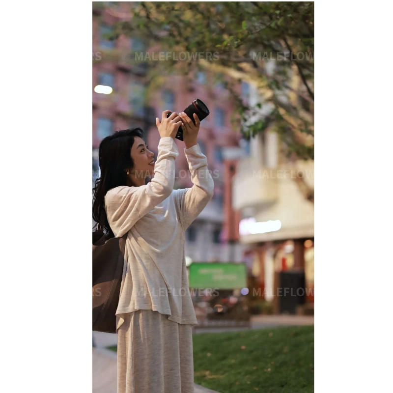 东倪MF  row风轻透亚麻肌底面膜T罩衫长袖防晒松弛宽松 85B9503