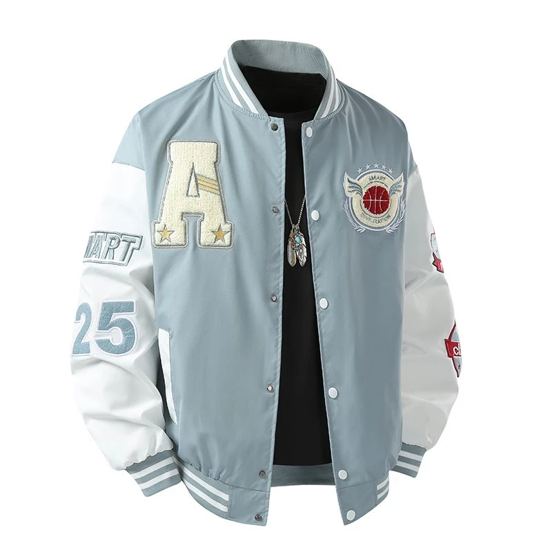 美式潮流跨境棒球服机能风外套男秋冬季刺绣夹克男情侣装