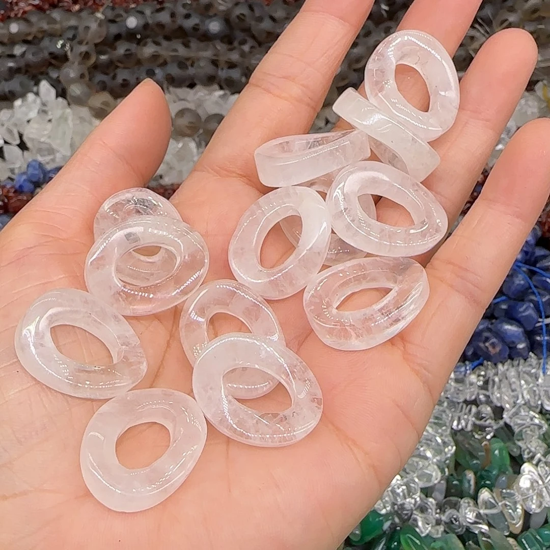 玛瑙/玉髓合金珠宝半成品白水晶2颗