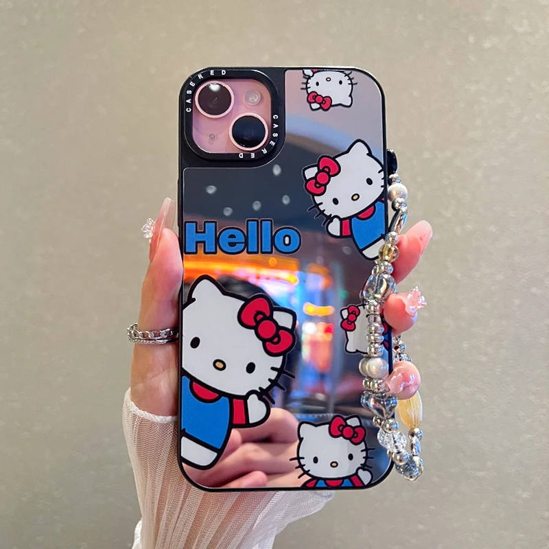 经典Hello KT猫镜面适用苹果16/华为Pura70/三星手机壳创意套15P