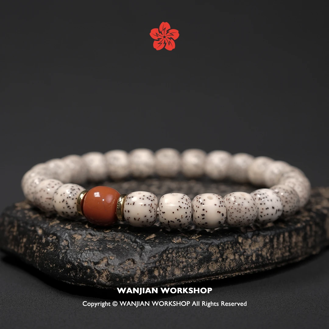 【万涧造物】星月菩提 石玉料单圈 尺寸9/8 赤金 老型珠