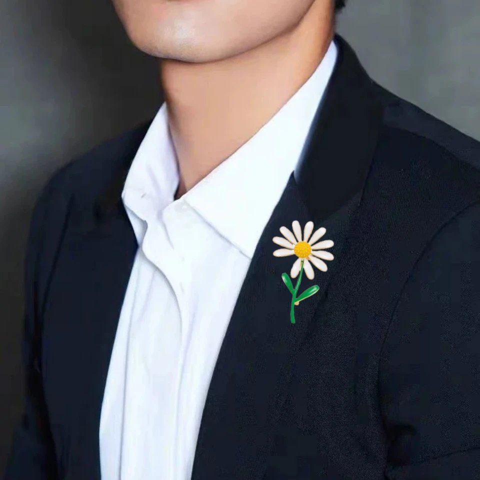锌合金胸针 百搭高档装饰雏菊胸针饰品向日葵西装胸花别针配饰明