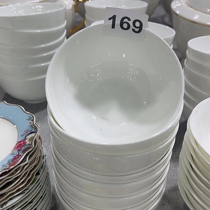 陶摆件八个4.7英寸米饭碗