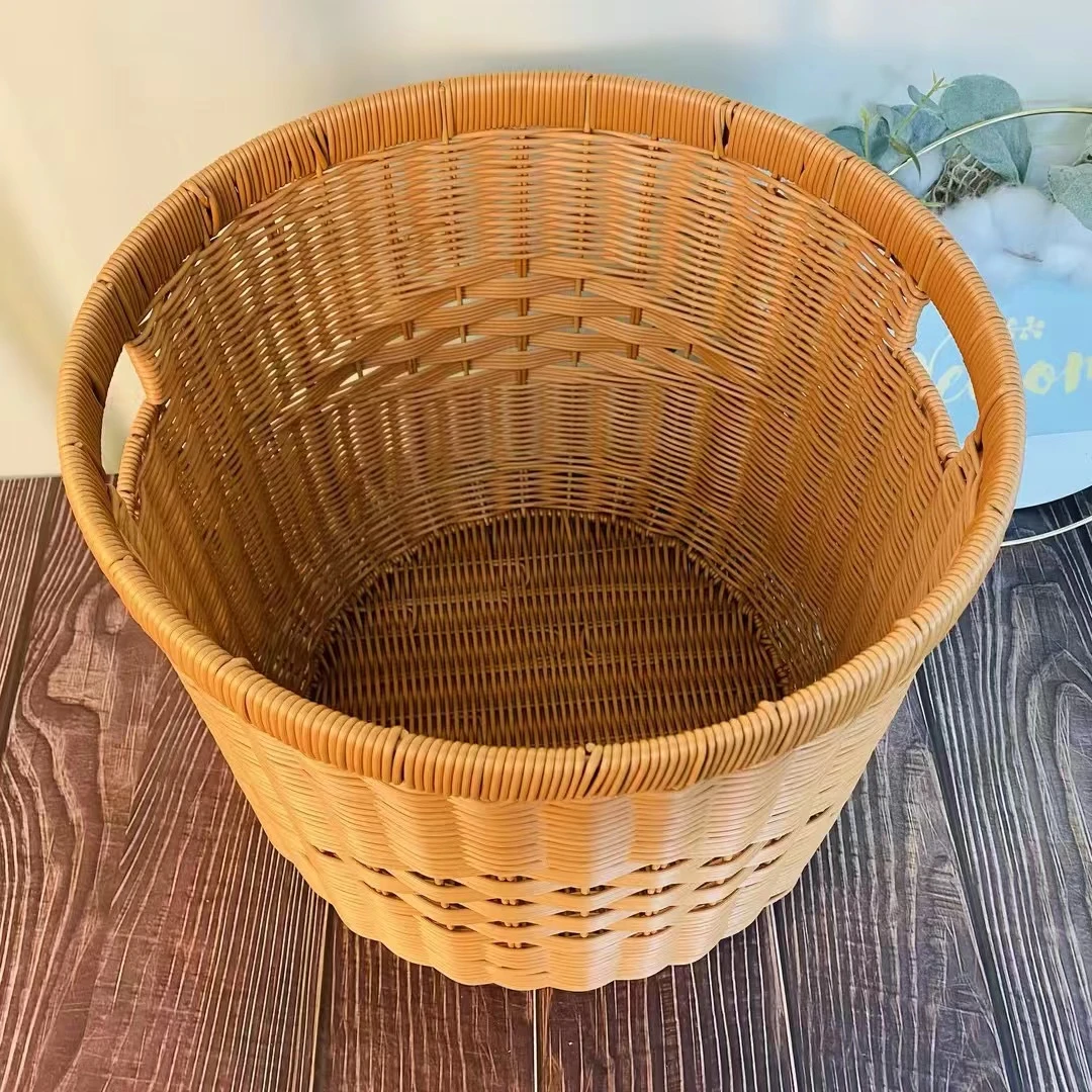 G10浅咖圆形双抽手加固收纳脏衣娄防水防霉脏衣桶*