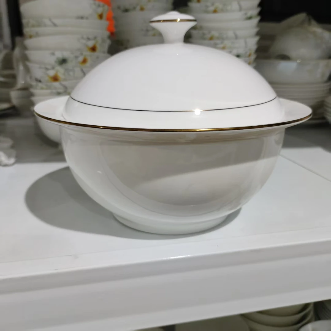 金镶玉草帽锅1个装景德镇餐具【尾货】