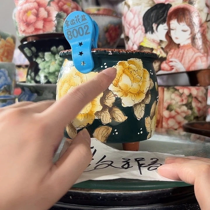 景德镇手绘花盆 满38包邮