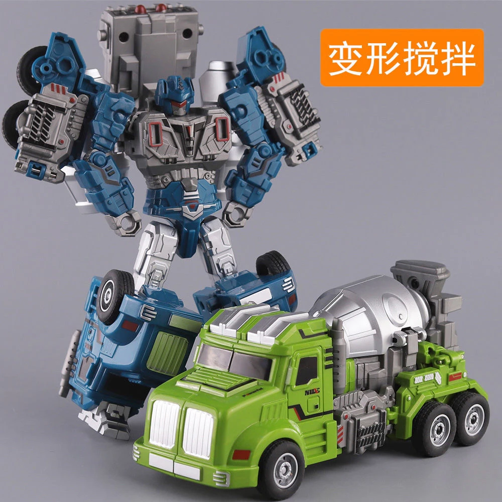变形金刚机器人玩具3-6岁儿童玩具变形汽车搅拌工程车机器人惯性