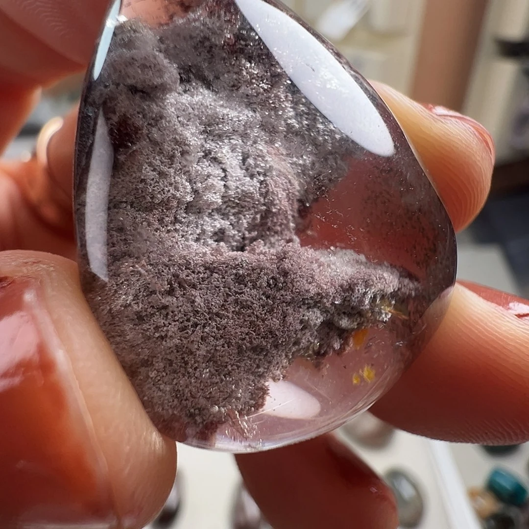 银S925镶嵌水晶颈饰天然幽灵水晶