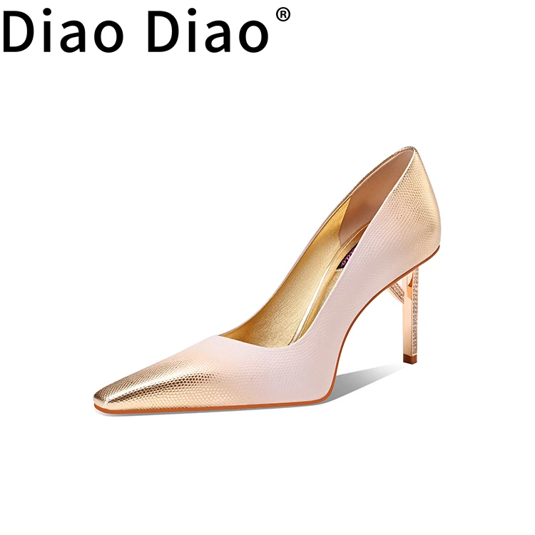 diaodiao春季上新漆皮细高跟百搭性感细跟单鞋法式优雅方头单鞋