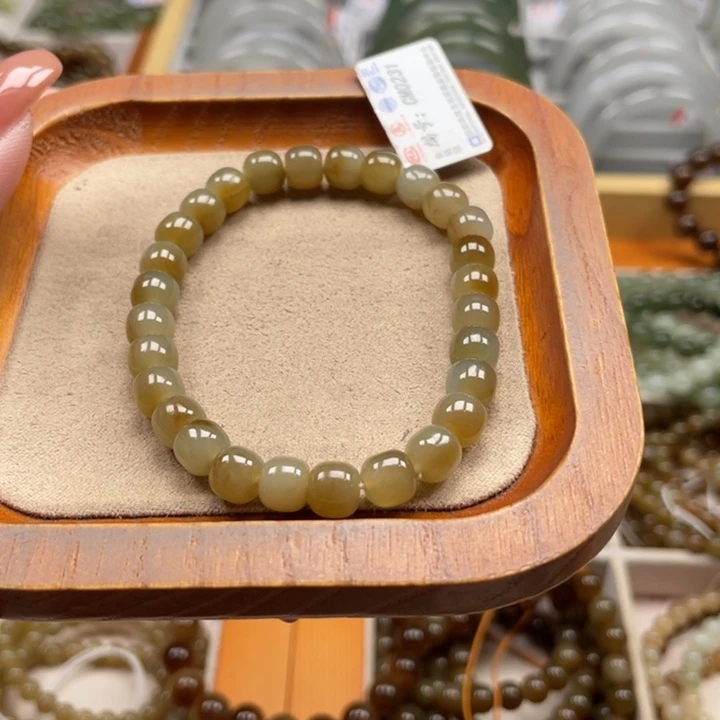 和田玉手串6*7mm未镶嵌