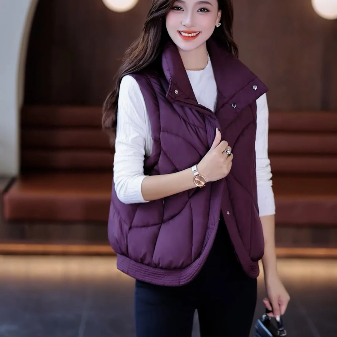 拉夏贝尔2025年秋冬季新款马甲女时尚宽松外穿马夹保暖背心坎肩