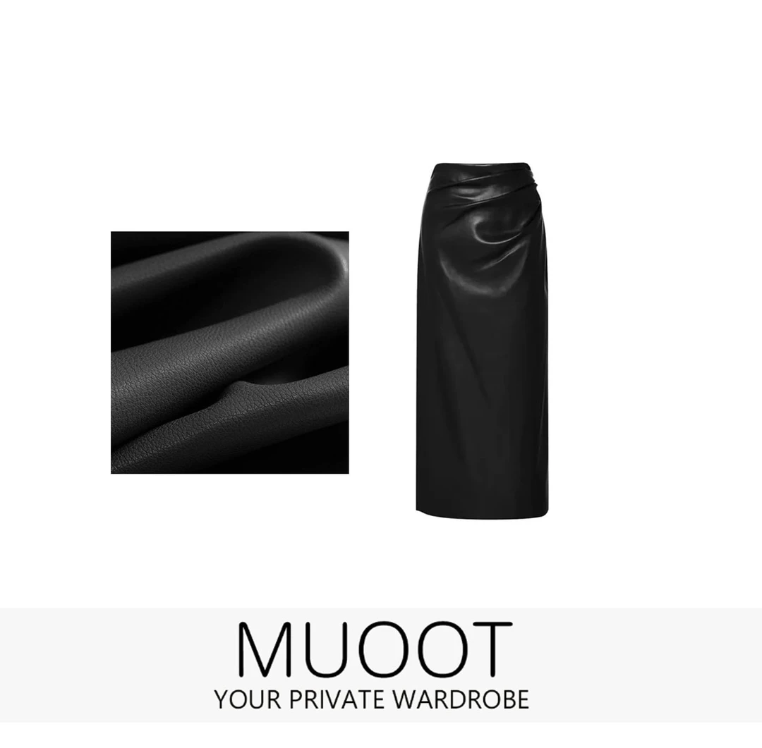 秋冬季时尚女士百搭黑色显瘦高腰气质半身裙 116E1134