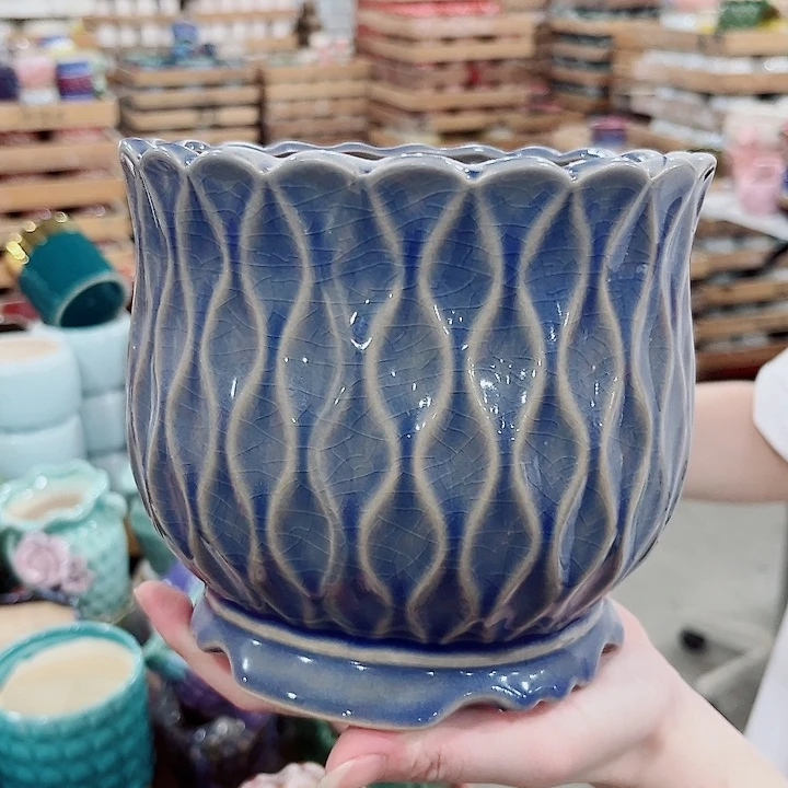 有孔.凑单10元陶瓷花盆发货！