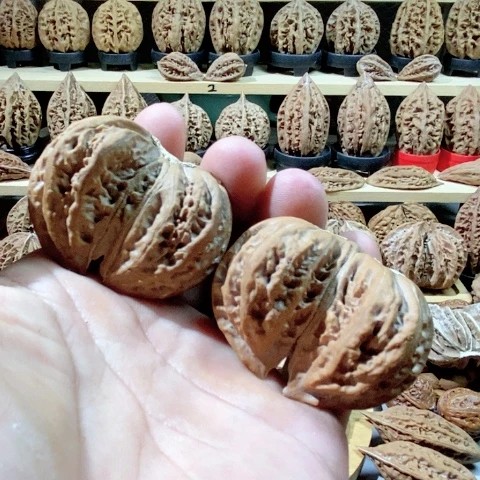文玩核桃把件双棒连体