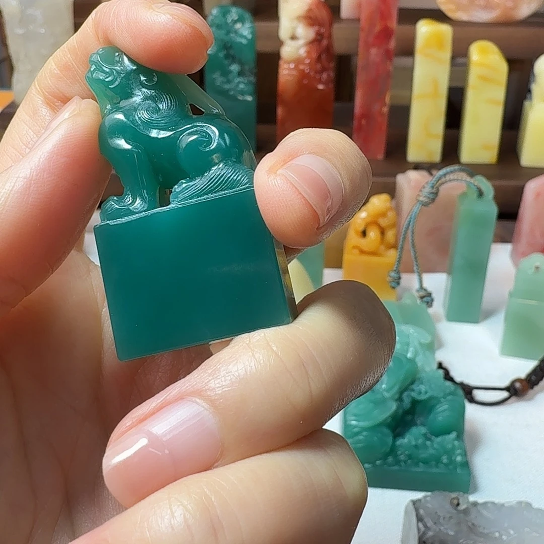 嗯***哼寿山石印石雅安绿