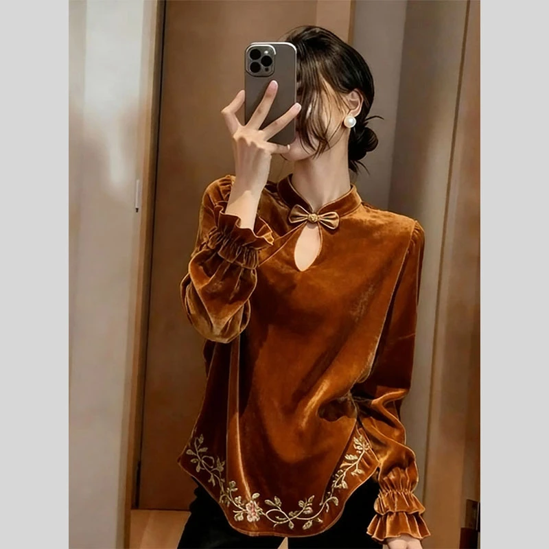 独特漂亮外套上衣新中式国风唐装禅意衬衫女2025新款爆款冬季