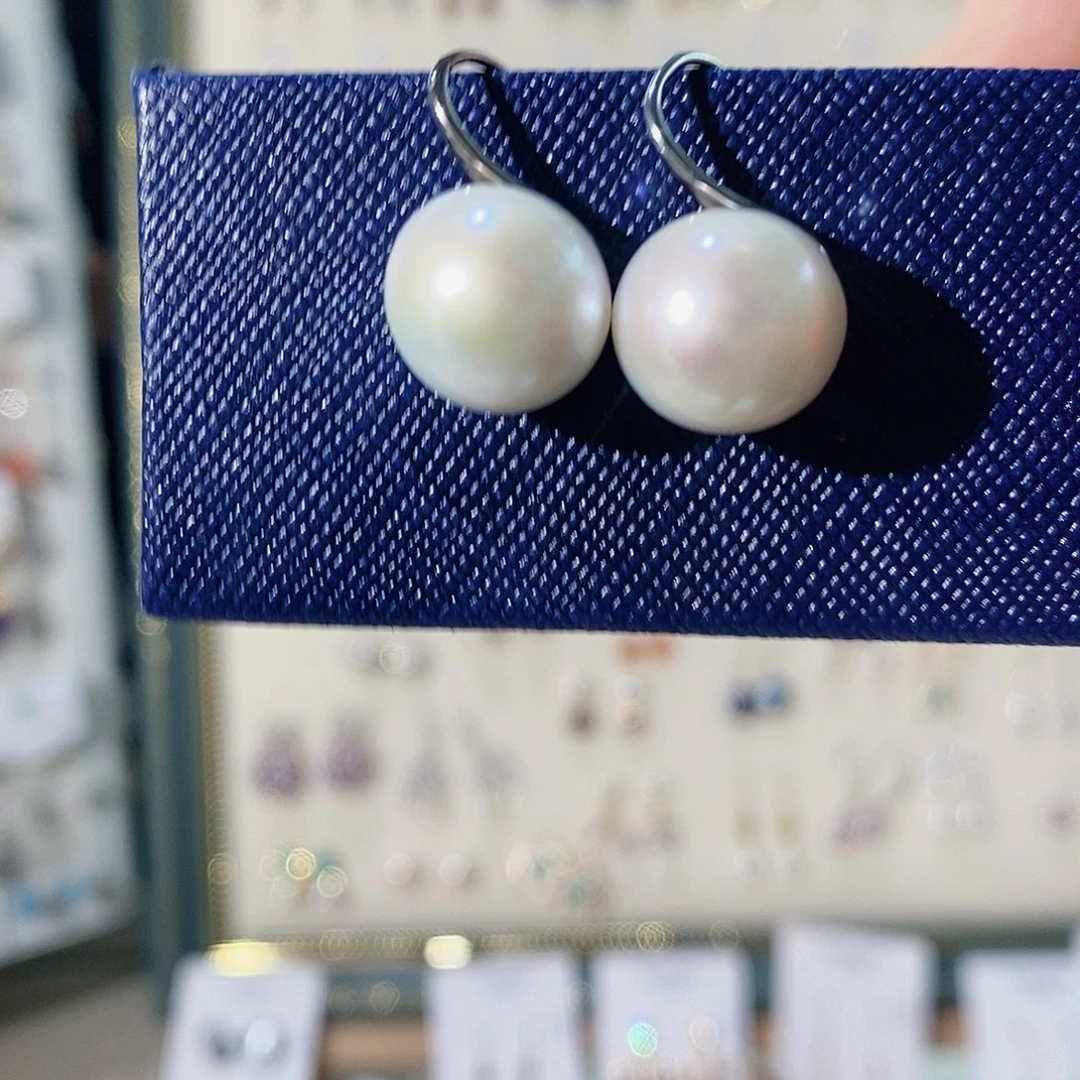 淡水珍珠耳饰银S925镶嵌