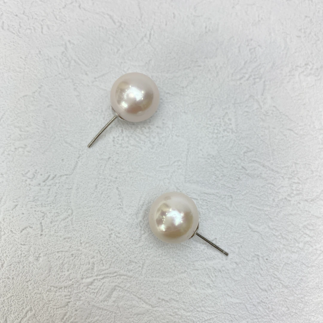 E419S925海水akoya耳钉6-7mm