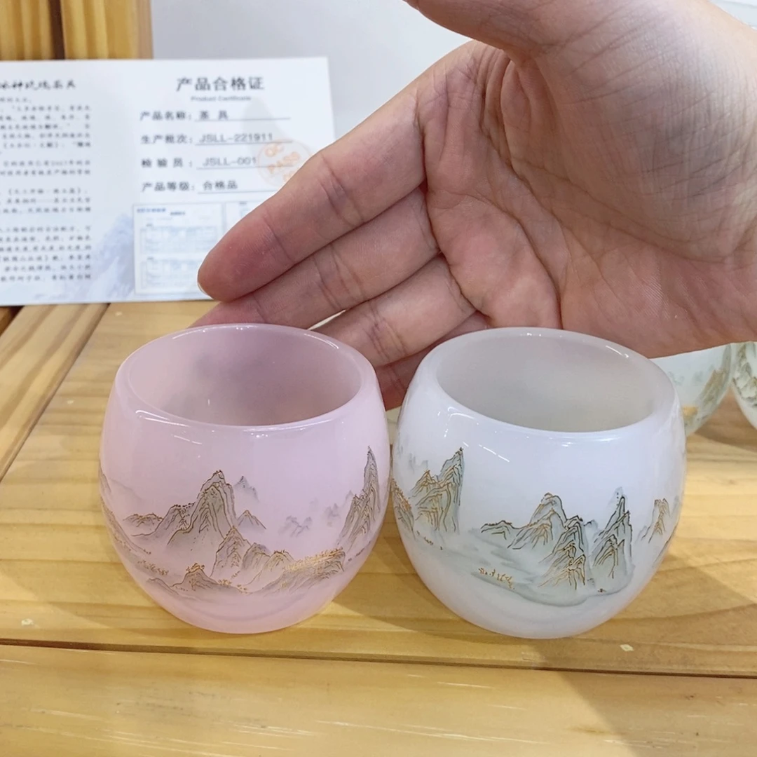 手工艺品琉璃千里江山主人杯2