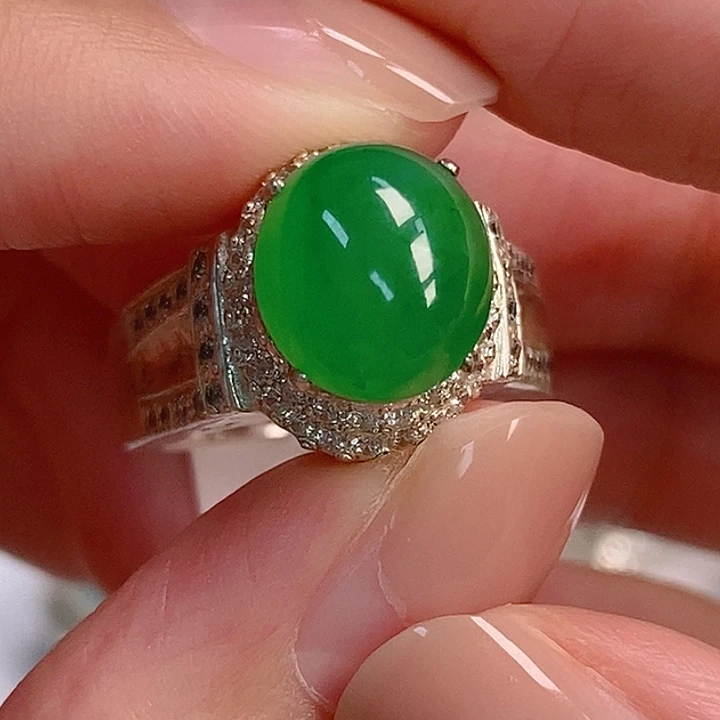 葱***葱翡翠裸石翡翠蛋面