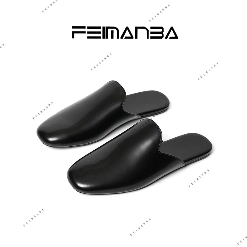 【FEIMANBA】开边珠复古包头穆勒拖