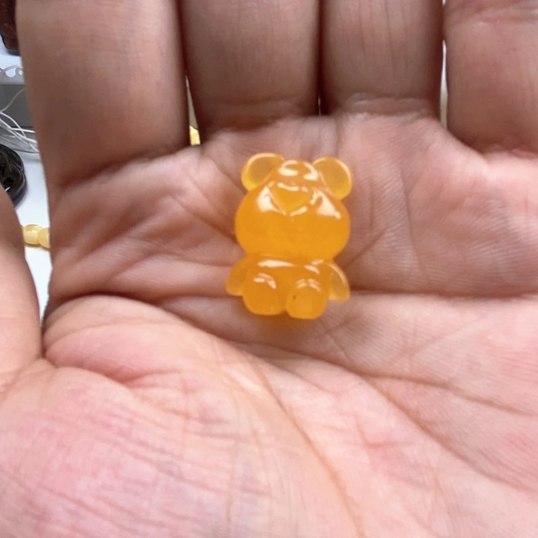 琥珀未镶嵌珠宝奇石蜜蜡小熊
