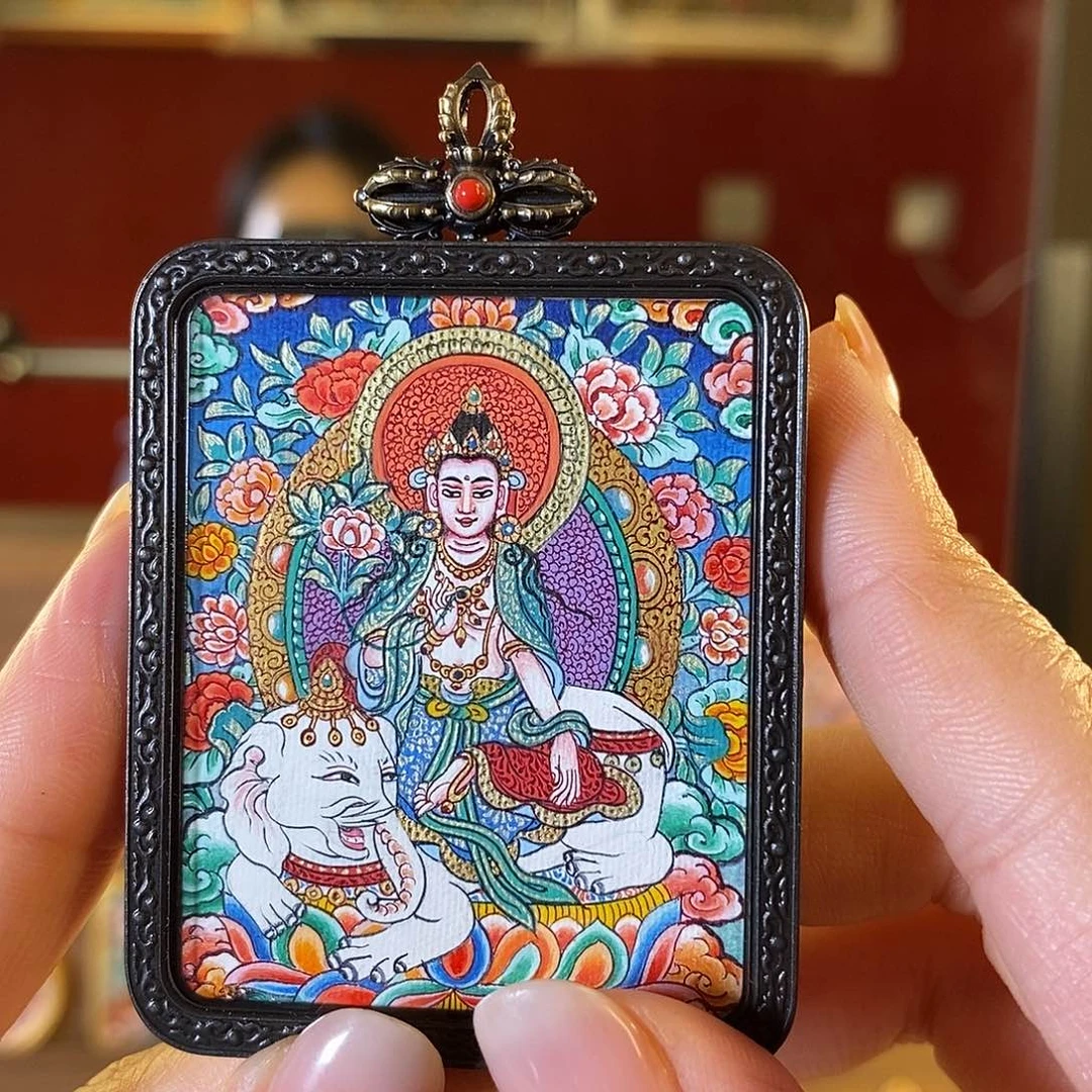 吊坠日****?版画作品普贤纯手绘