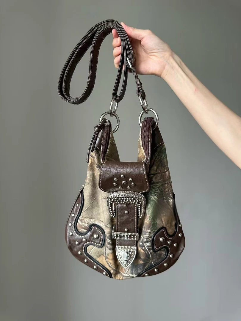 【耶耶耶】轻奢风民族风拼色款托特包斜挎包百搭斜跨单肩