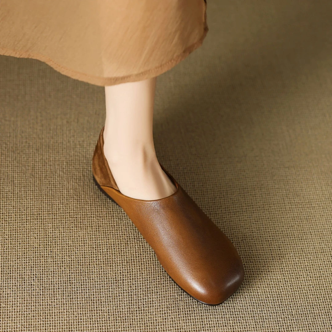 断码清仓单鞋女休闲舒适韩版一脚蹬软底奶奶鞋法式平底包头大头鞋