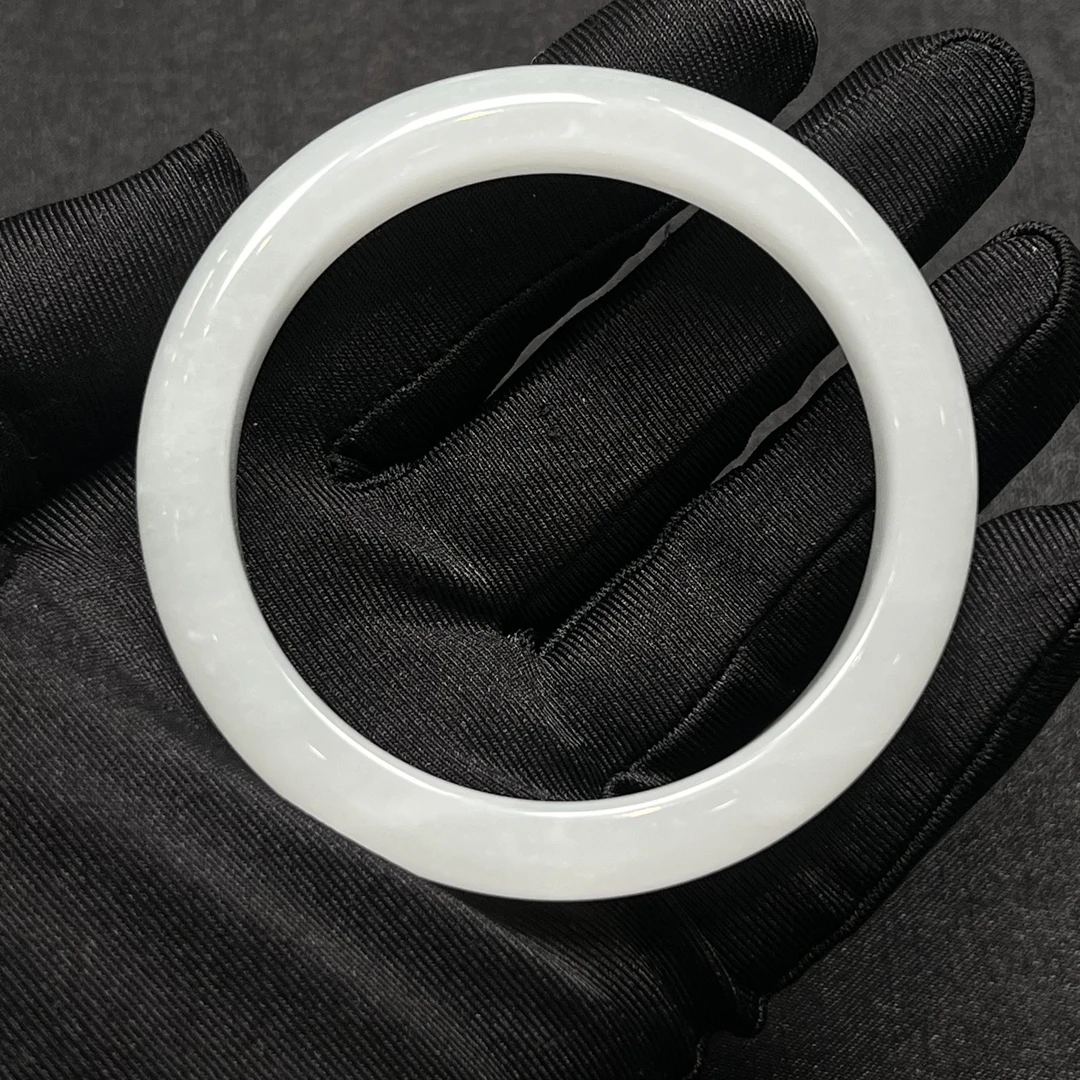 新疆天然玉石金丝玉白月光手镯