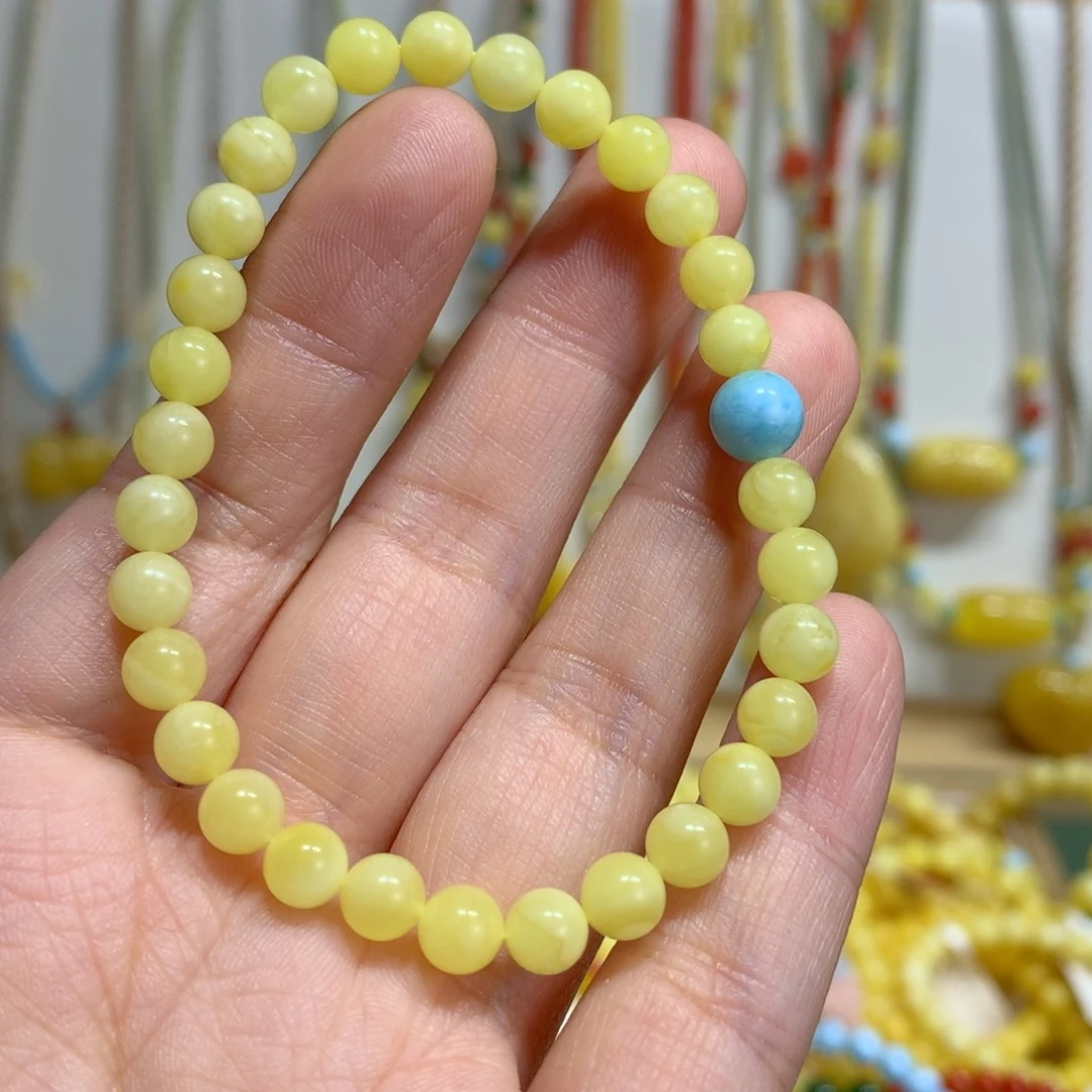 蜜蜡未镶嵌手链5.7mm