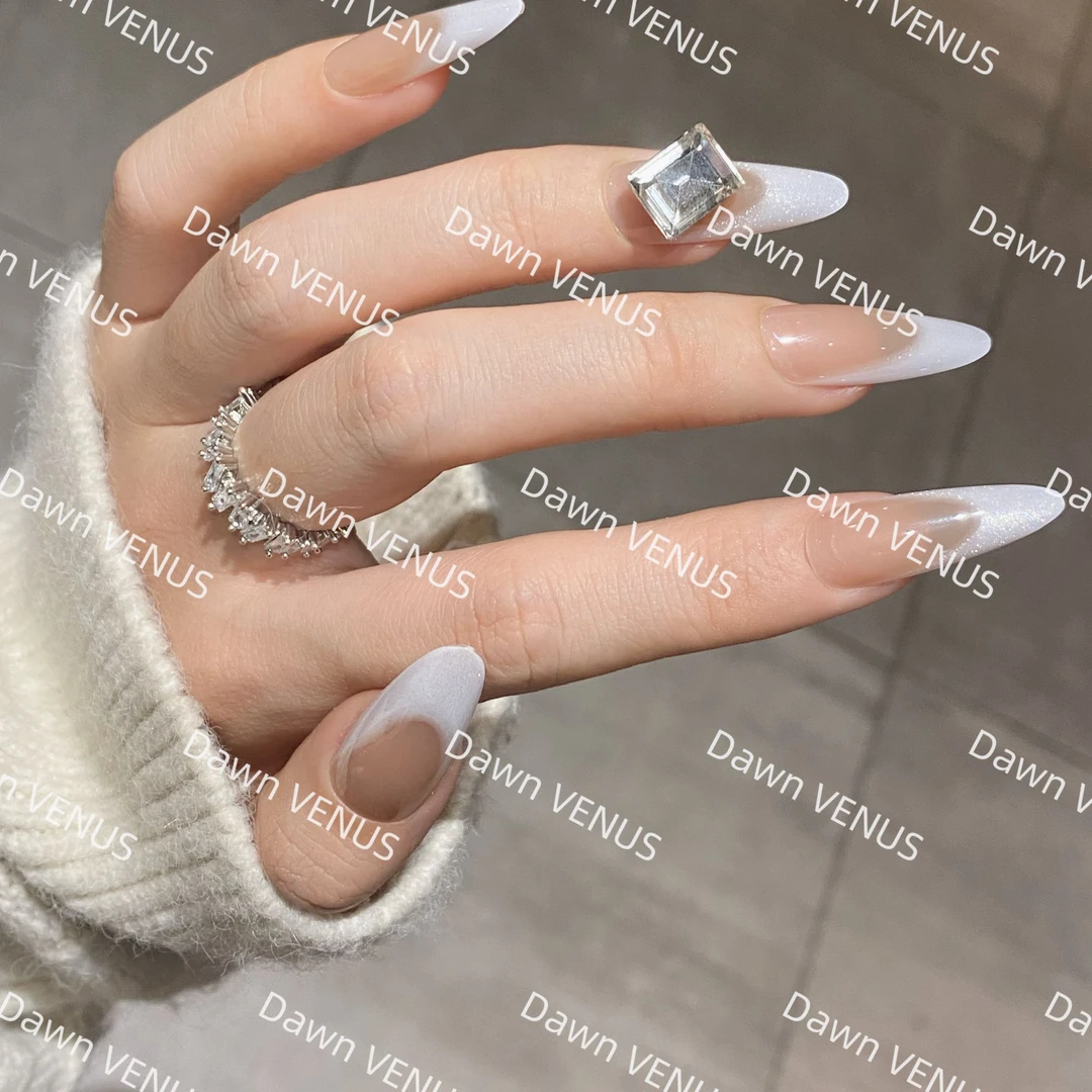 【穿梭时空】手工穿戴甲成品预制甲片可拆卸美甲个性长尖百搭撞色